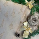 Kraft paper with pattern Christmas Tree Gold