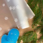 Matte transparent film with pattern Snowflake White (50cm x 9m)